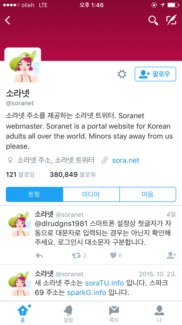 현재 트위터에서 소라넷 계정 팔로워들 공개처형하고 있는 계정 | 인스티즈