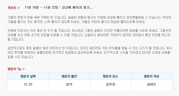 산수도인 별자리 운세 (11월 16일 ~ 11월 22일) | 인스티즈
