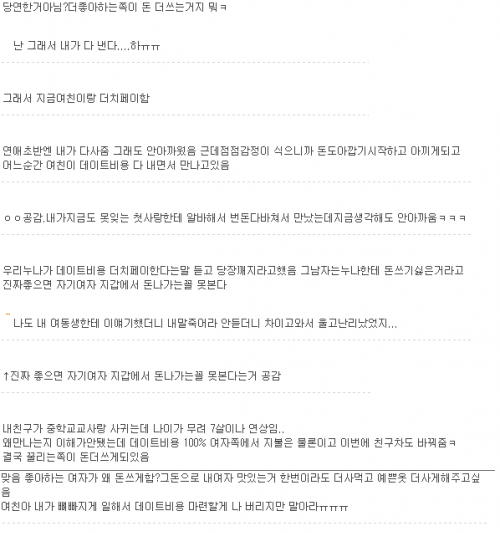 정말 좋아하는 여자한테는 더치페이를 안한다? | 인스티즈