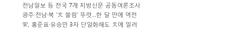 호남 표심 文 54.3%·安 34.2%..安 지지자 이탈 심화 | 인스티즈