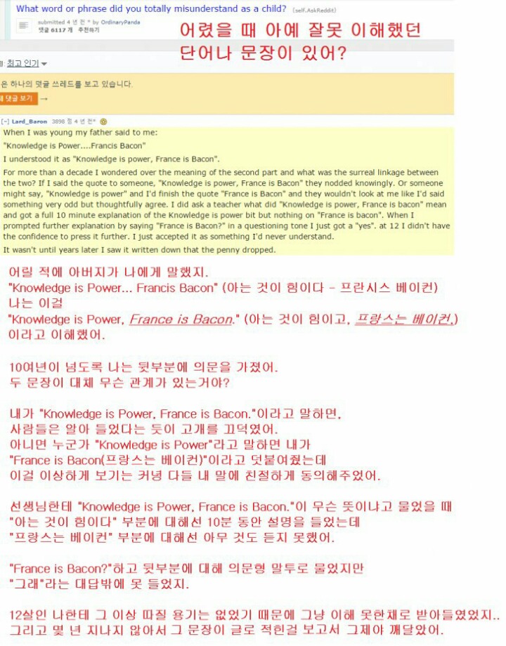 어렸을 때 잘못 이해한 문장 있어? | 인스티즈