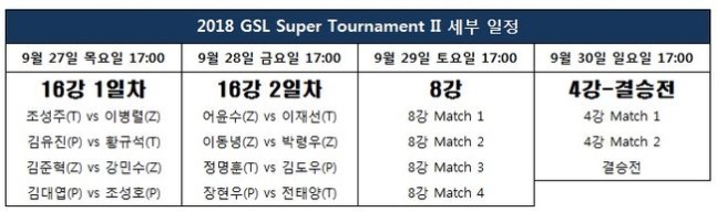 [스타2] 오늘자 GSL 슈퍼 토너먼트2 16강 일정 ㄷㄷ | 인스티즈